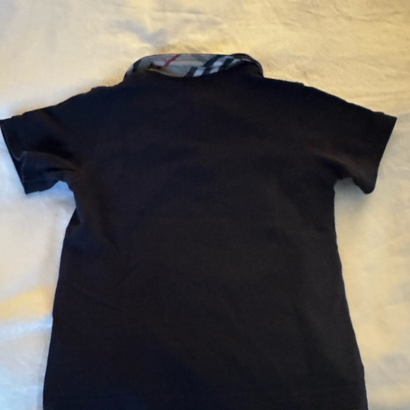 Burberry boys black polo short sleeve shirt with classic print on collar size 4 - Picture 5 of 6